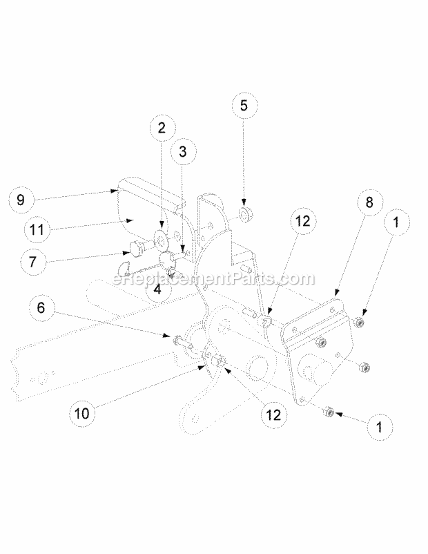 Foot Pedal Deck Lift Assembly Diagram and Parts List for M60-KW 53CH5D8X750 Cub Cadet Sprayer